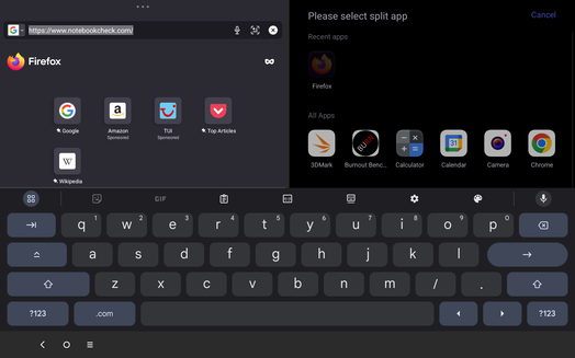 Keyboard landscape