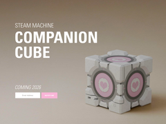 The Steam Machine Companion Cube teaser on Dbrand&#039;s website, pictured. (Image source: Dbrand) 