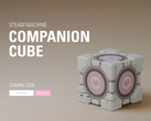 The Steam Machine Companion Cube teaser on Dbrand's website, pictured. (Image source: Dbrand) 