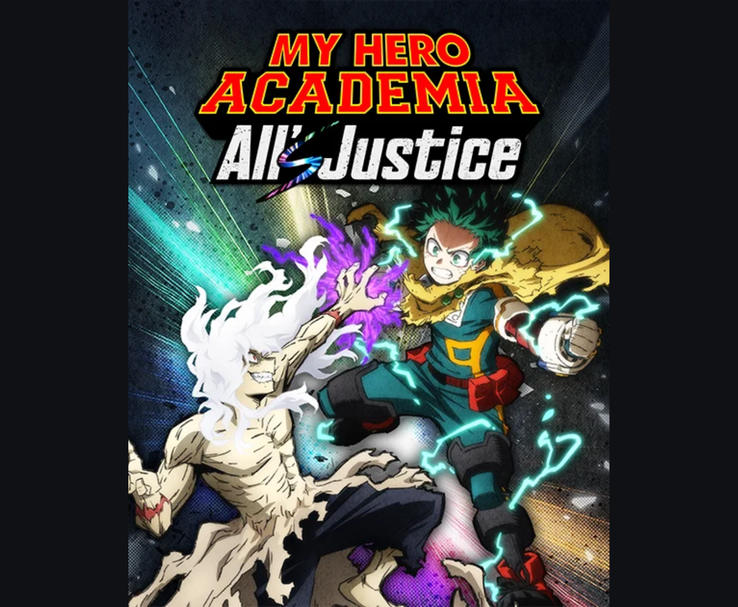Key visual for My Hero Academia: All’s Justice showing Izuku Midoriya fighting Tomura Shigaraki with energy effects. (Image source: Bandai Namco)