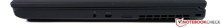 Right: 3.5 mm audio, USB type-C 3.1 Gen 1 (Power Delivery & DisplayPort), nano-SIM tray, Kensington lock port