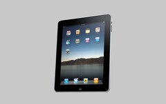 The first-generation iPad featured a 9.7-inch display, thick black bezels and a physical Home button (Image source: Apple)