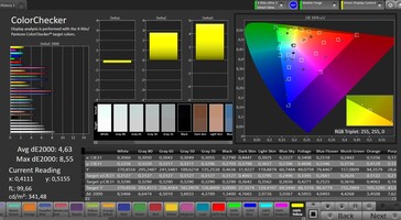CalMAN Color Accuracy – "bright" color mode