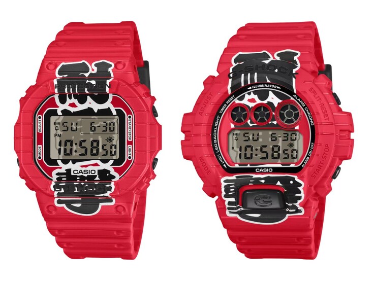 The Casio G-Shock DW-5600AKA-4 (left) and DW-6900AKA-4 (right) watches