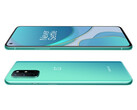 The OnePlus 8T has a flat screen and thinner bezels than its predecessor. (Image source: JD.com via @Sudhanshu1414)