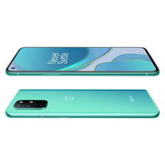 The OnePlus 8T has a flat screen and thinner bezels than its predecessor. (Image source: JD.com via @Sudhanshu1414)