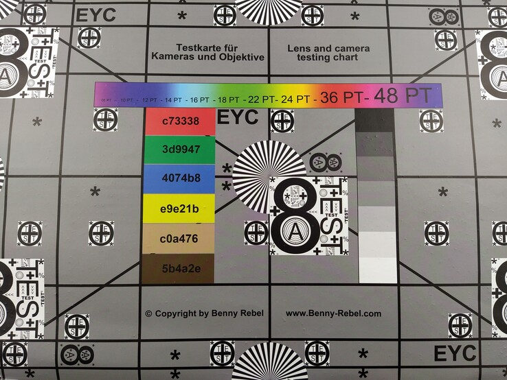 Image taken of the test chart