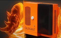 Rugged silent chassis with Quixant&#039;s signature orange color. (Image Source: Quixant)