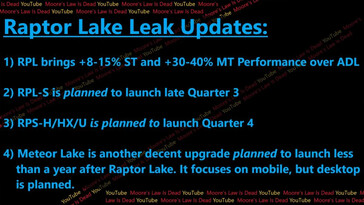 Intel Raptor Lake information. (Image source: MLID)