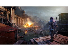 A screenshot from Middle-earth: Shadow of Mordor showcasing a wide landscape shot. (Image Source: Steam)