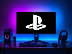 PlayStation logo shown on gaming PC monitor