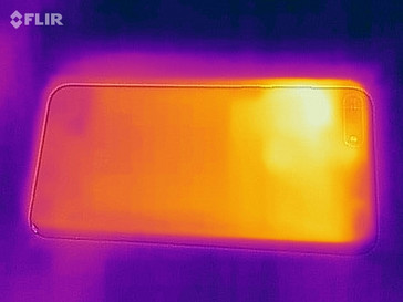 Heat-map of the rear of the device under load