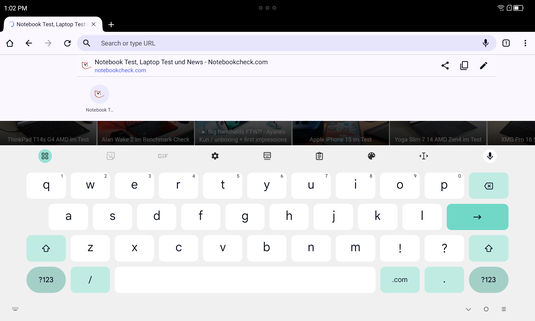 Keyboard landscape mode