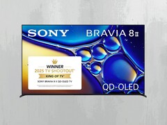 Front of 65-inch Sony Bravia 8 II OLED TV shown