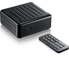 Beebox J4205 comes equipped with a remote control and can act as a media center. (Source: ASRock) Beebox J4205 comes equipped with a remote control and can act as a media center. (Source: ASRock)