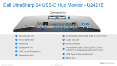 Dell UltraSharp U2421E USB-C monitor - Ports. (Image Source: Dell)
