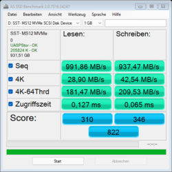 Externe Silverstone MS12 SSD (Samsung Evo 980 Pro) via USB-C 3.2 Gen2