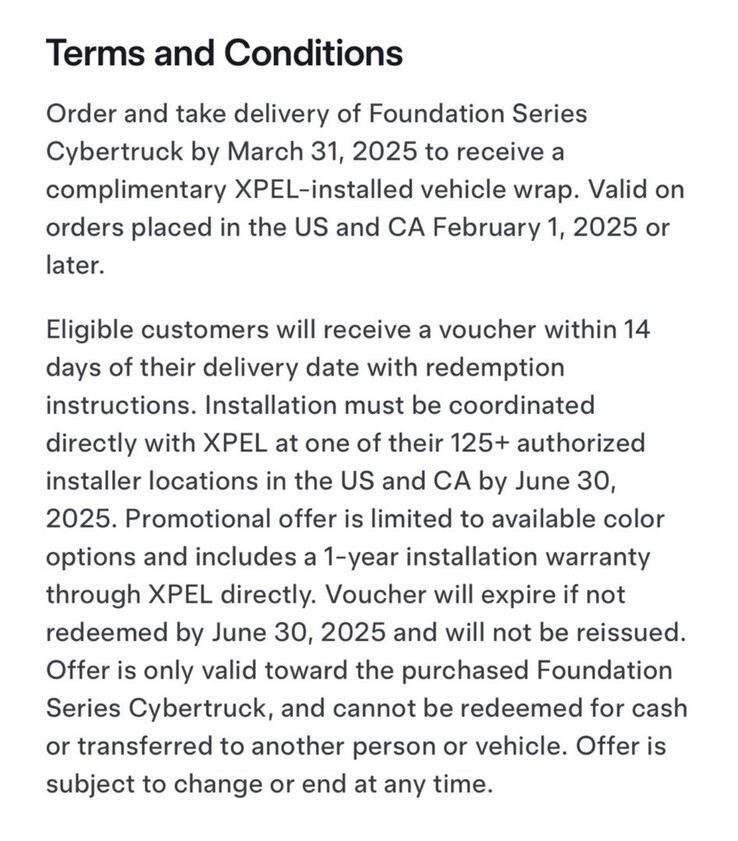 Free Cybertruck wrap offer runs until March 31