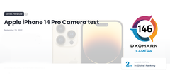 The iPhone 14 Pro&#039;s scores are out. (Source: DxOMark)