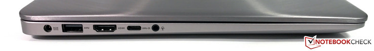Left side: power, USB 3.0, USB 3.1 Type-C (Gen.1 + DisplayPort), 3.5 mm audio
