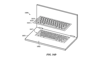 In this patent, the keyboard is fully recessed with a sealed membrane layer protecting it from debris. (Source: Mashable)