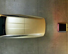 The Robotaxi's wireless charging pad is rather small (Image source: Tesla)