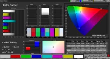 CalMan color space (target color space: P3)