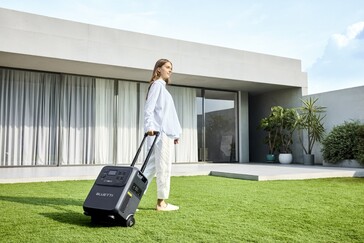 The Bluetti Elite 400 has a retractable telescopic handle and smooth-rolling wheels (Image source: Bluetti)