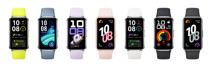 The Huawei Band 10 will be available in seven colors. (Image source: Huawei)