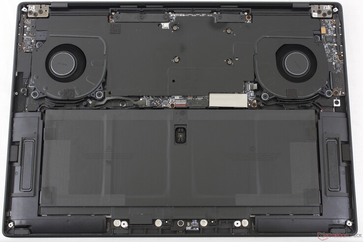 The M.2 SSD sits underneath the heat sink next to the left fan which is not user removable