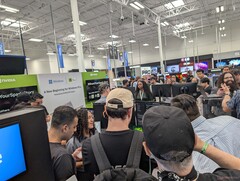Fans gather at a Best Buy on the launch day of Nvidia Spark