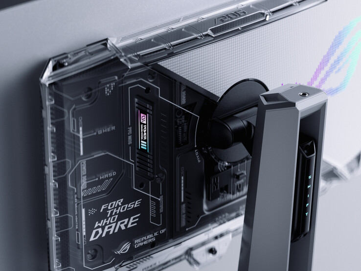 The ROG Swift OLED PG27AQWP-W has a striking design. (Image source: Asus)