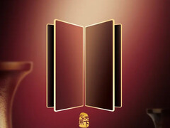 Samsung's new teaser looks like a conventional book-style foldable rather than its rumoured tri-fold smartphone. (Image source: Samsung)