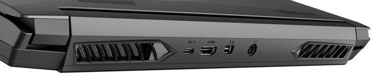 Back: USB 3.2 Gen 2 (USB-C, DisplayPort 1.4, G-Sync), HDMI 2.1 (with HDCP 2.3), Mini DisplayPort 1.4 (G-Sync), power port