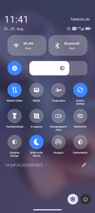 Quick start menu