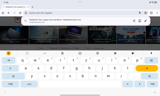 Keyboard horizontal