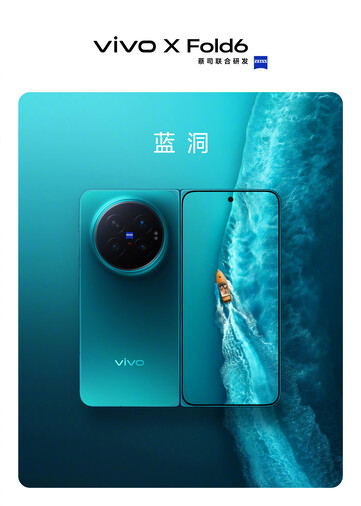 The Vivo X Fold6 in Blue colorway