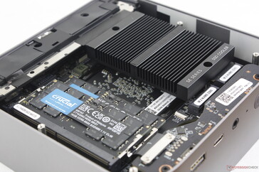 The SER8 ships with a much larger heatsink than before to cover both SSD slots simultaneously