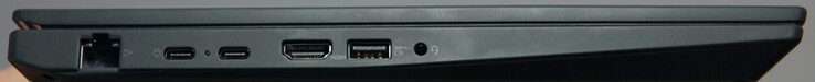 Connections left: 1 Gigabit LAN, USB4 (40 Gbit/s, DP), USB-C (10 Gbit/s), HDMI, USB-A (5 Gbit/s), Headset