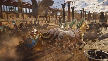 AC Origins features plenty of side activities including chariot racing. (Image source: Ubisoft)