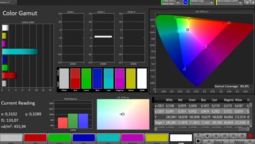 CalMAN color space sRGB – main display, natural