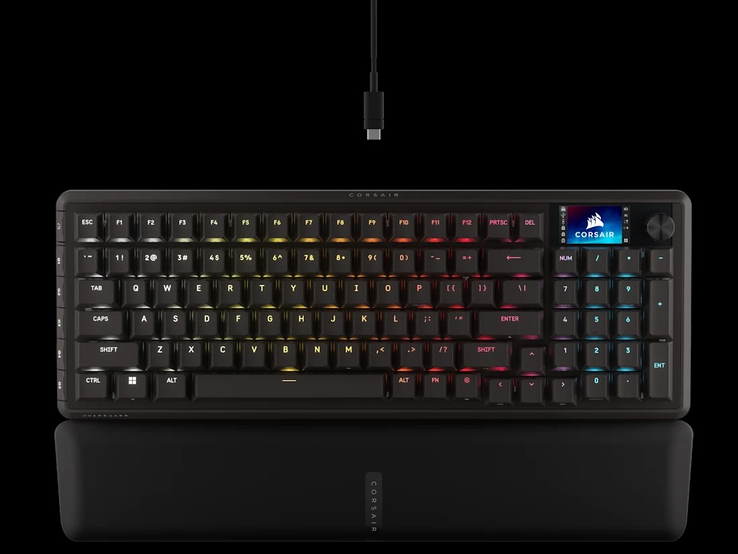 Corsair Vanguard 96 Pro connects via a single USB 3.1 or 3.0 type A cable. (Image source: Corsair)