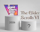 GTA 6 release date and The Elder Scrolls 6 logo are shown (Image source: Rockstar Games, Bethesda with edits)