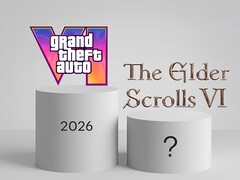 GTA 6 release date and The Elder Scrolls 6 logo are shown (Image source: Rockstar Games, Bethesda with edits)