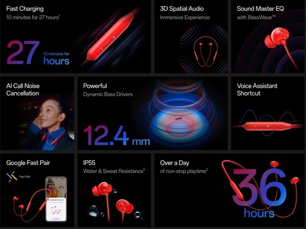 The OnePlus Bullets Wireless Z3 has spatial audio and four audio presets. (Image source: OnePlus)