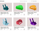 6 of Philips' 7 currently available 3D-printable models