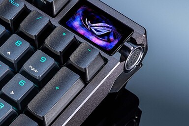 The slider next to the keyboard can be moved up and down, and the button can also be pressed from the right. (Image source: Asus)