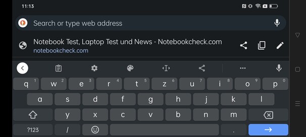 Keyboard landscape mode