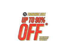 A promotional illustration for Steam&#039;s DC Franchise Sale with text that highlights up to 90% on a white background. (Image Source: Steam)
