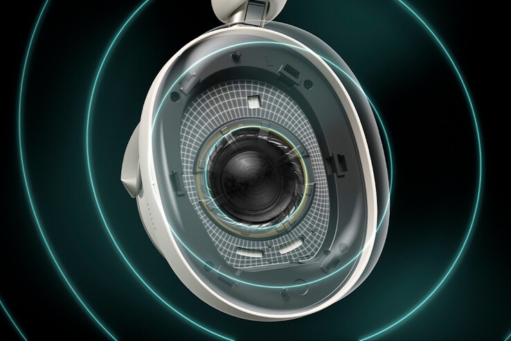 The Technics A1000 headphones utilize optimized driver mounting positions within the audio baffles to aid accurate music reproduction.